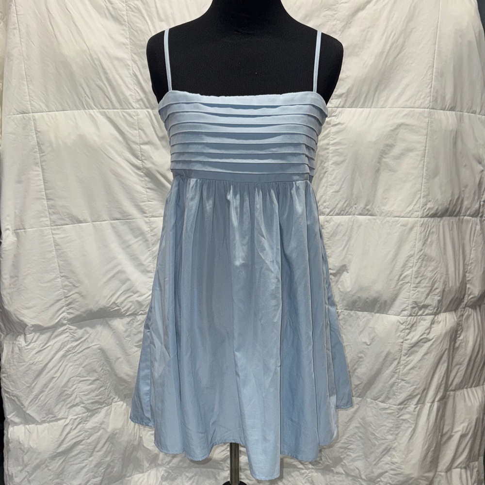 Blue Rain Light Blue Pleated Dress